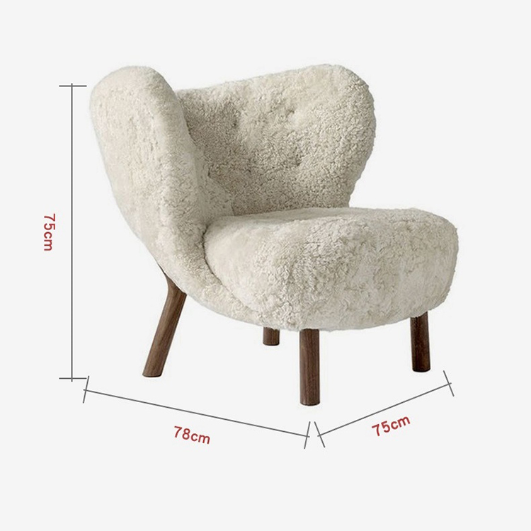 Lounge Chair bọc lông cao cấp phong cách Bắc Âu MH761