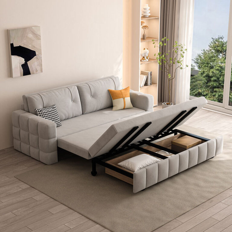 sofa giường kéo tích hợp lưu trữ