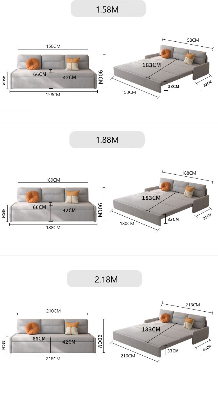 Sofa giường nằm thư giãn thoải mái hiện đại JES030