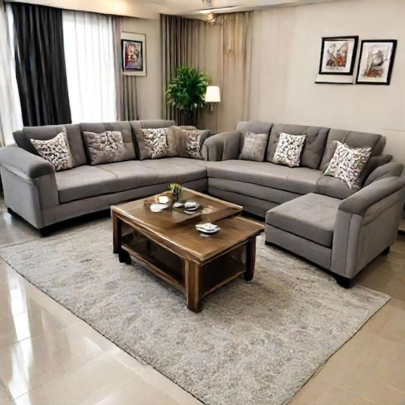 Thảm trải sofa phòng khách phù hợp với sofa da