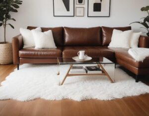 Thảm trải sofa phòng khách đẹp chất liệu êm ái