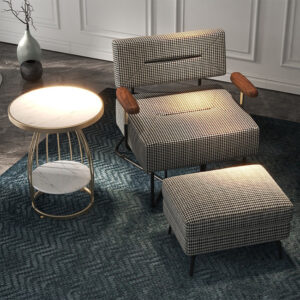 Ghế bành họa tiết răng sói phong cách Bắc Âu QZR862