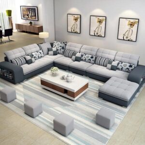 ghế sofa vải chữ U cho phòng khách