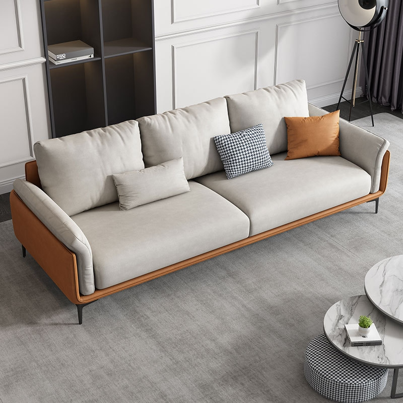 Ghế sofa văng giá rẻ da kết hợp nỉ hiện đại