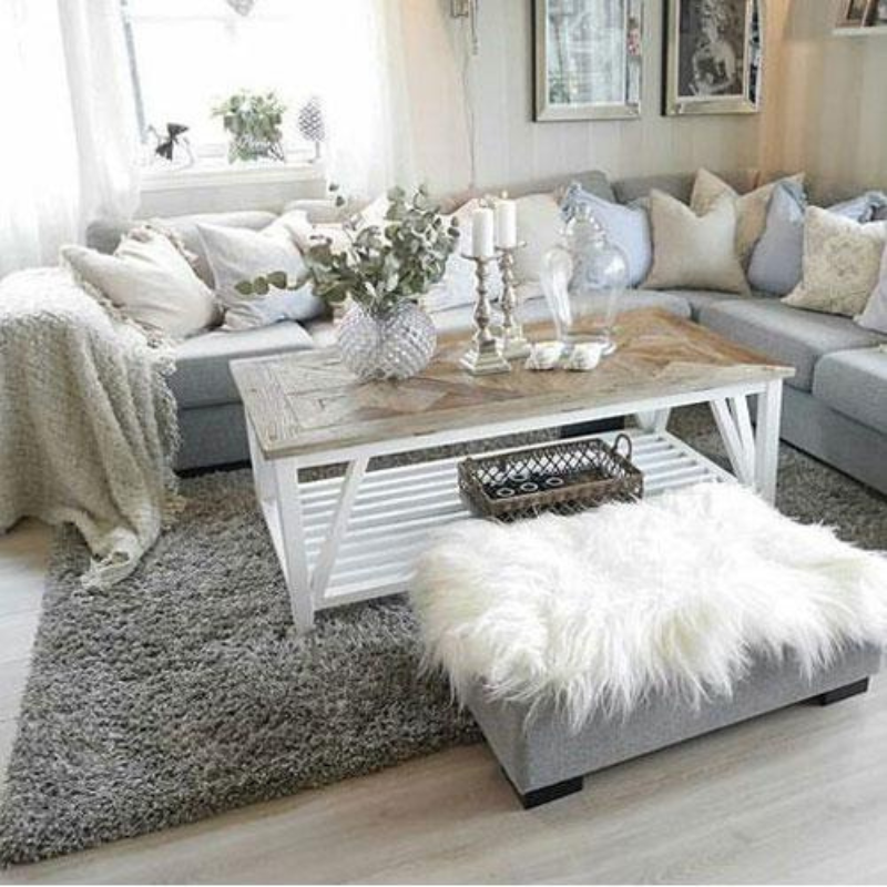 Mẹo phối thảm phòng khách với màu sofa hài hòa