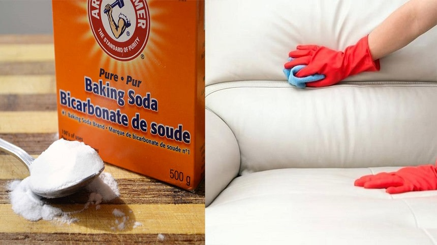 Vệ sinh sofa giả da bằng backing soda