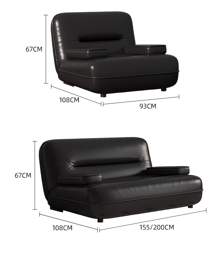 Sofa da Beetle sang trọng tối giản FQ8210