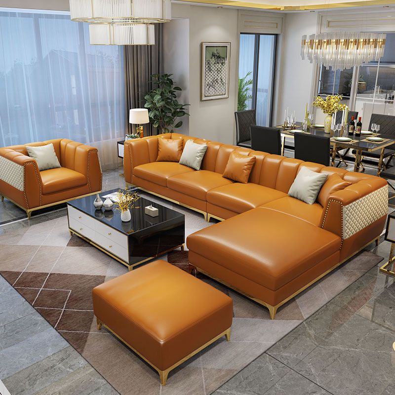 Sofa da nhập khẩu sang trọng, hiện đại cho phòng khách