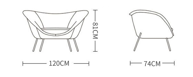 Sofa đơn bọc vải nỉ decor sang trọng FQ5174