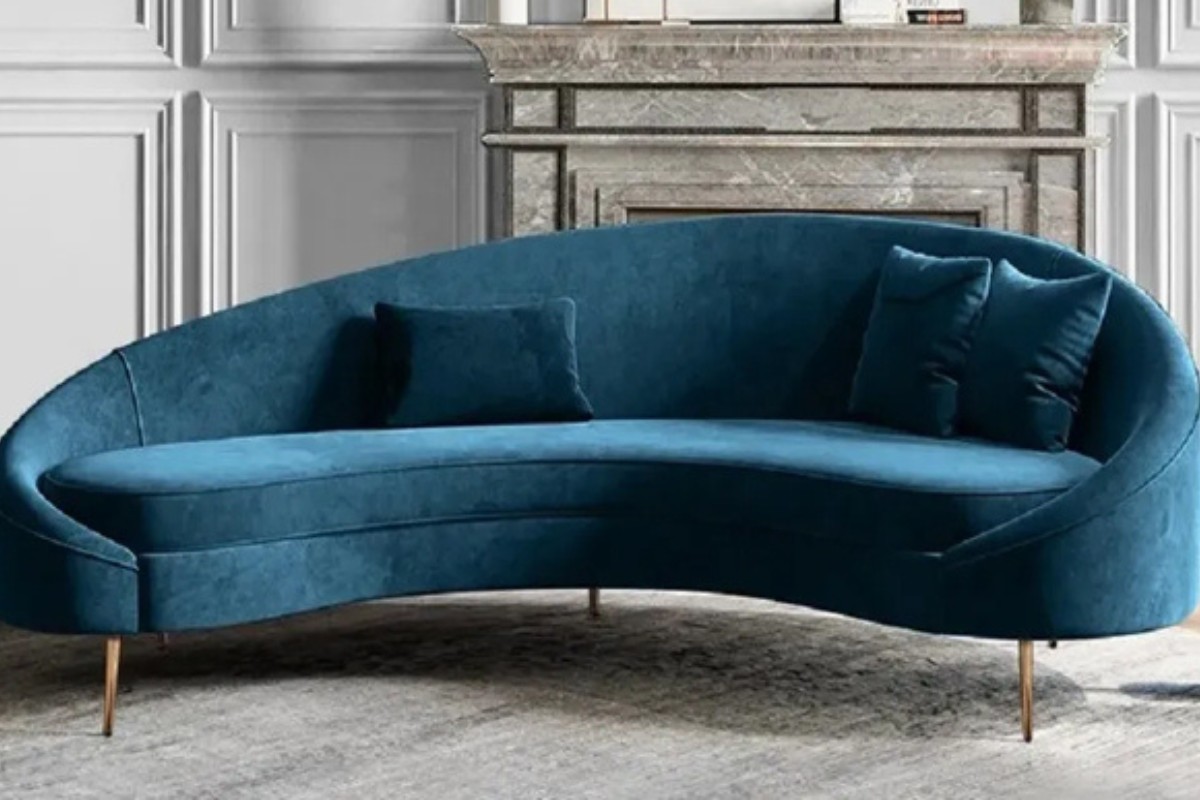 Sofa cong màu xanh ấn tượng, độc đáo 