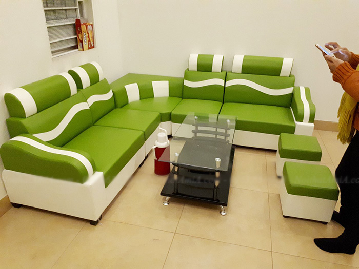 Mẫu ghế sofa đẹp giá rẻ gam màu xanh mát mắt