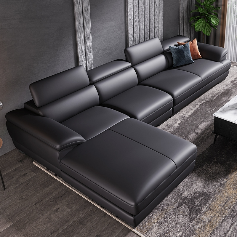 Sofa da góc hiện đại