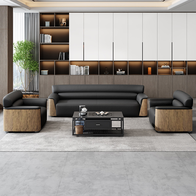 Bộ sofa văn phòng gam màu trầm hiện đại