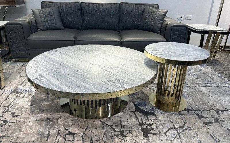 Mẫu bàn trà mặt đá đẹp dùng trong phòng khách nhỏ