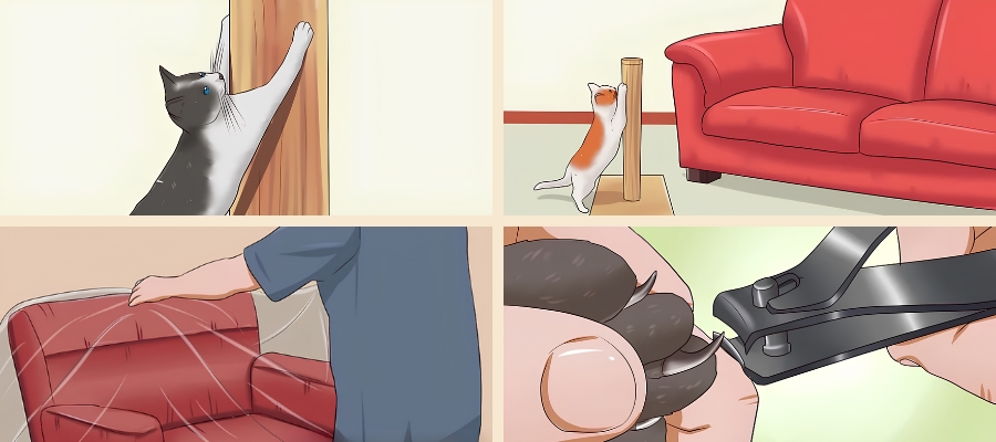 Cách để mèo không cào sofa